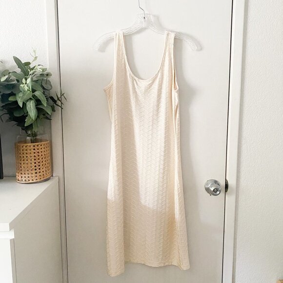 🦋 VINTAGE Newport News Cream Off White Dress Coquette Cottagecore 12 Romantic - Picture 4 of 4